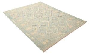 Tappeto Kilim Geometrico Azzurro Avorio 152x200 Cm