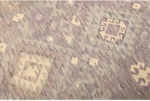 Tappeto Kilim Geometrico Grigio Tortora Lavanda 172x243 Cm