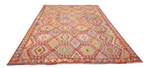 Tappeto Kilim Geometrico Rosso Mattone Multicolore 205x294 Cm