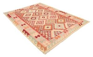 Tappeto Kilim Geometrico Rosso Mattone Beige 181x238 Cm