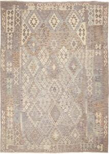 Tappeto Kilim Geometrico Marrone Tortora Beige 212x293 Cm