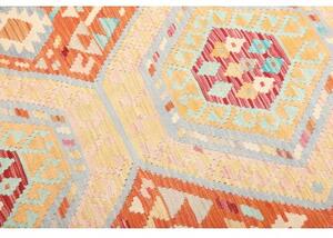 Tappeto Kilim Stilizzato Arancione Avorio 158x215 Cm