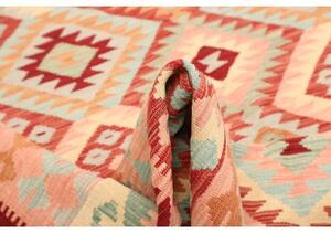 Tappeto Kilim Geometrico Rosso Mattone Beige 181x238 Cm