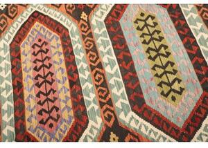 Tappeto Kilim Stilizzato Marrone Scuro Arancione 178x248 Cm