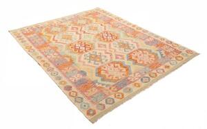 Tappeto Kilim Stilizzato Becco Di Corda Rosa 155x193 Cm