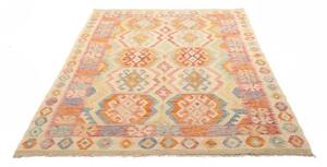 Tappeto Kilim Stilizzato Becco Di Corda Rosa 155x193 Cm