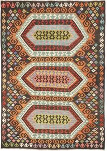 Tappeto Kilim Stilizzato Marrone Scuro Arancione 178x248 Cm