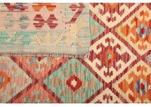 Tappeto Kilim Geometrico Rosso Mattone Avorio 156x197 Cm