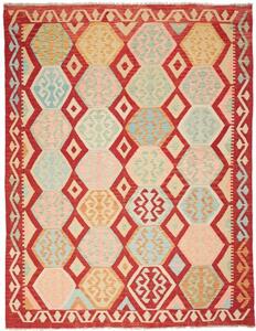 Tappeto Kilim Geometrico Rosso Beige 185x241 Cm