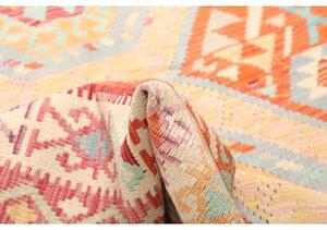 Tappeto Kilim Stilizzato Arancione Avorio 158x215 Cm