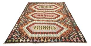 Tappeto Kilim Stilizzato Marrone Scuro Arancione 178x248 Cm