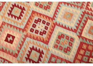 Tappeto Kilim Geometrico Rosso Mattone Beige 181x238 Cm
