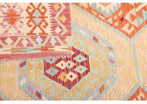 Tappeto Kilim Stilizzato Arancione Avorio 158x215 Cm