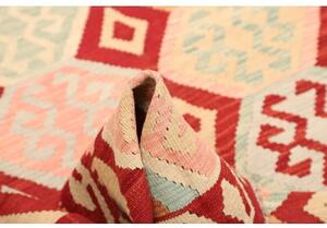 Tappeto Kilim Geometrico Rosso Beige 185x241 Cm