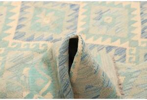Tappeto Kilim Geometrico Azzurro Avorio 152x200 Cm