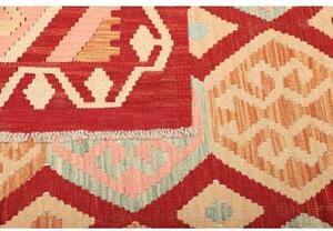 Tappeto Kilim Geometrico Rosso Beige 185x241 Cm