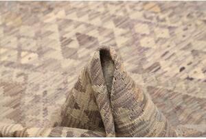 Tappeto Kilim Geometrico Marrone Tortora Beige 212x293 Cm