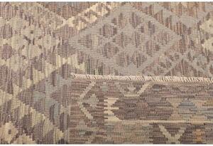 Tappeto Kilim Geometrico Marrone Tortora Beige 212x293 Cm