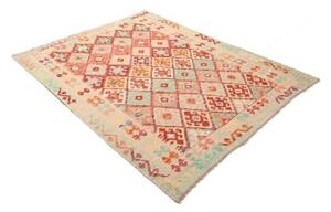 Tappeto Kilim Geometrico Rosso Mattone Avorio 156x197 Cm
