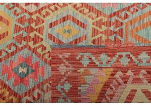 Tappeto Kilim Geometrico Rosso Mattone Multicolore 205x294 Cm