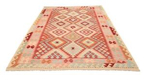 Tappeto Kilim Geometrico Rosso Mattone Beige 181x238 Cm