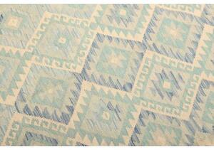 Tappeto Kilim Geometrico Azzurro Avorio 152x200 Cm