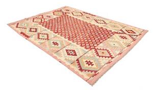 Tappeto Kilim Geometrico Rosso Beige 180x244 Cm