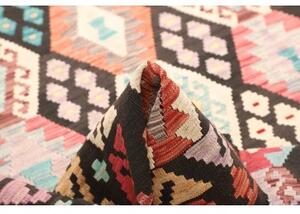 Tappeto Kilim Geometrico Marrone Scuro Multicolore 157x204 Cm