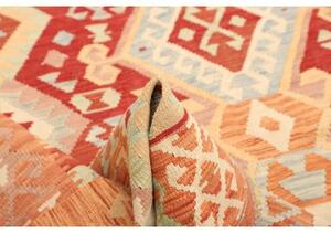 Tappeto Kilim Geometrico Arancione Rosso Mattone 182x248 Cm