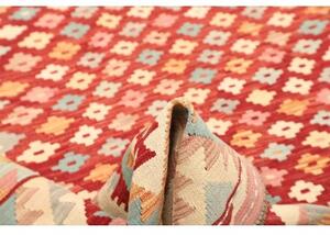 Tappeto Kilim Geometrico Rosso Beige 180x244 Cm