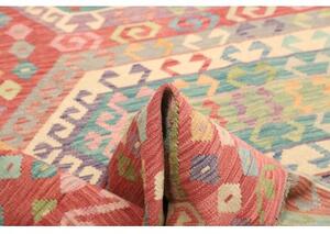 Tappeto Kilim Stilizzato Rosso Mattone Multicolore 208x301 Cm