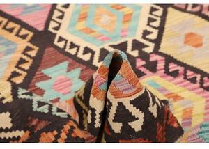 Tappeto Kilim Geometrico Marrone Scuro Multicolore 169x247 Cm