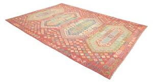 Tappeto Kilim Stilizzato Rosso Mattone Multicolore 208x301 Cm