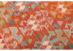 Tappeto Kilim Stilizzato Arancione Multicolore 176x250 Cm