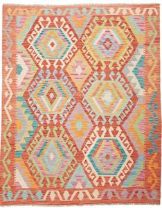 Tappeto Kilim Stilizzato Rosso Mattone Multicolore 153x192 Cm