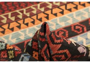 Tappeto Kilim Stilizzato Nero Multicolore 201x289 Cm