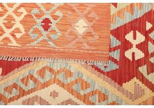 Tappeto Kilim Geometrico Arancione Rosso Mattone 182x248 Cm