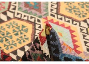 Tappeto Kilim Stilizzato Marrone Scuro Multicolore 184x233 Cm