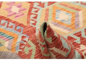 Tappeto Kilim Stilizzato Rosso Mattone Multicolore 153x192 Cm