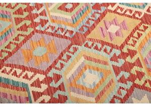 Tappeto Kilim Stilizzato Rosso Mattone Multicolore 153x192 Cm