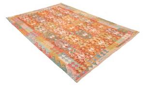 Tappeto Kilim Stilizzato Arancione Multicolore 176x250 Cm