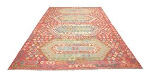 Tappeto Kilim Stilizzato Rosso Mattone Multicolore 208x301 Cm