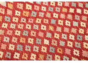 Tappeto Kilim Geometrico Rosso Beige 180x244 Cm