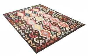 Tappeto Kilim Geometrico Marrone Scuro Multicolore 157x204 Cm
