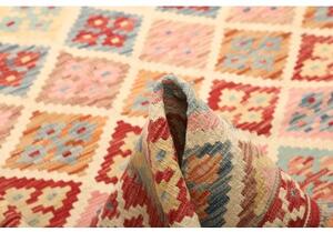 Tappeto Kilim Geometrico Rosso Mattone Avorio 158x204 Cm