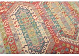 Tappeto Kilim Stilizzato Rosso Mattone Multicolore 208x301 Cm