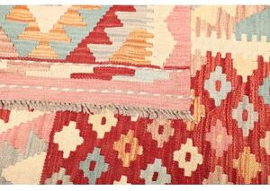 Tappeto Kilim Geometrico Rosso Beige 180x244 Cm
