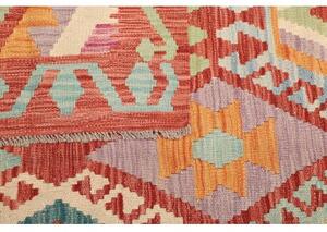 Tappeto Kilim Stilizzato Rosso Mattone Multicolore 153x192 Cm