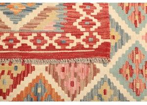 Tappeto Kilim Geometrico Rosso Mattone Avorio 158x204 Cm