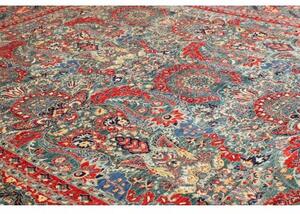 Tappeto Floralia Stilizzato Azzurro Rosso Mattone 301x410 Cm